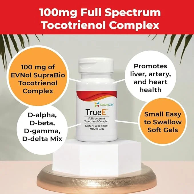 True-E Full Spectrum Tocotrienols Vitamin E 27mg Softgels (2-Pack)