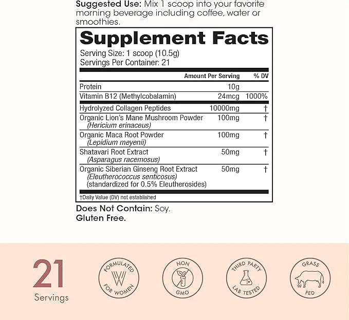 Winged Wellness Glow Up AM Collagen B12 I 21 Servings