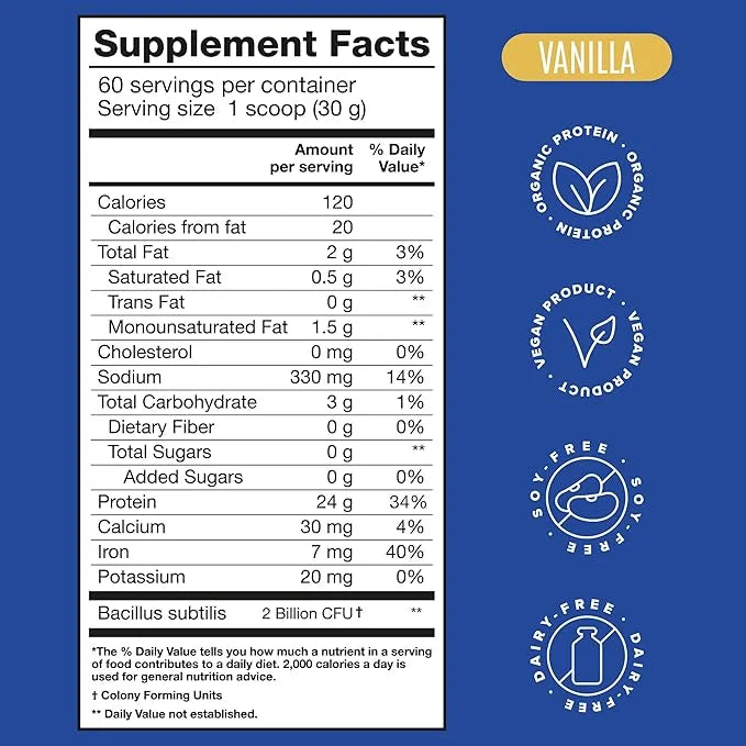 BIRDMAN Falcon Vegan Protein Powder Organic, Stevia & Sugar Free, Plant Based Protein, Low Carb, Dairy Free, Keto, Non Whe...