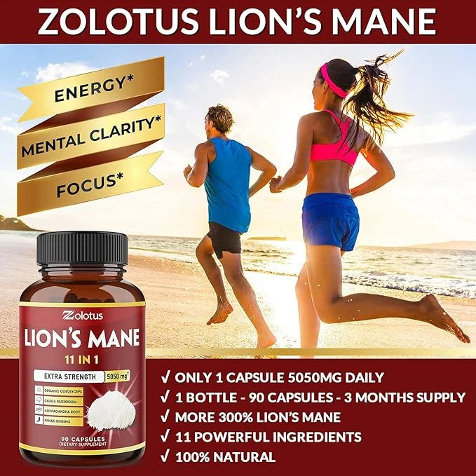 11 in 1 Lions Mane Mushroom 5050mg, 3 3 Month