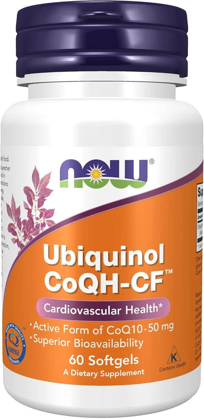 NOW Supplements, Ubiquinol CoQH-CF™ (the Active CoQ10 - 50 mg 60 Softgels