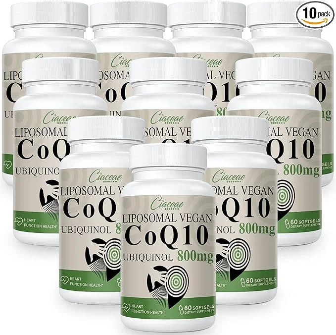 Liposomal CoQ10 800mg Ubiquinol Softgel, Max Q10, Ubiquinol CoQ10 Supplement CoQ10 800mg, 800mg, 600 600 Vegan
