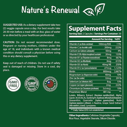 Nature's Renewal Eye Health Complex Supplement 60 Capsules