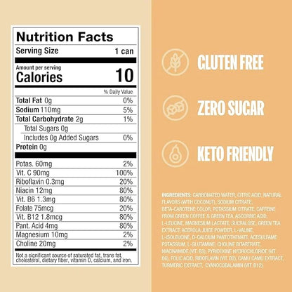 ZOA Zero Sugar Energy Drinks, Pineapple Coconut - Sugar Free with Electrolytes, Healthy Vitamin C, Amino Acids, Essential ...