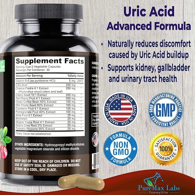Uric Acid Advanced Formula – Kidney, 60 Capsules