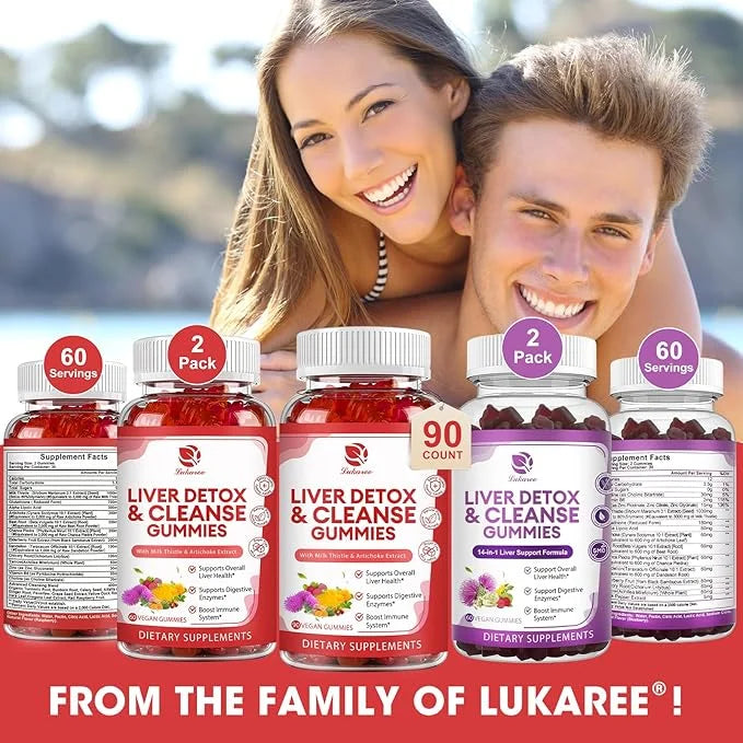 Liver Cleanse Detox & Repair Gummies 24 Potent w/3000MG Milk 90 Count