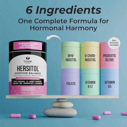 Hormone Balance for Women, PCOS, Ovarian Support, Fertility, Menstrual Cycle | Myo-Inositol & D-Chiro Inositol Supplement ...