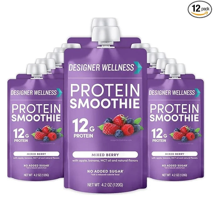 Designer Wellness Protein Smoothie, Real Fruit, 12g Protein, Low Carb, Zero Added Sugar, Gluten-Free, Non-GMO, No Artifici...