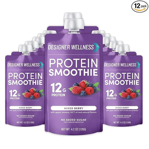 Designer Wellness Protein Smoothie, Real Fruit, 12g Protein, Low Carb, Zero Added Sugar, Gluten-Free, Non-GMO, No Artifici...