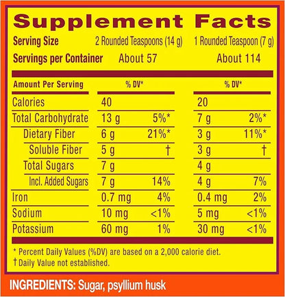 Metamucil, Daily Psyllium Husk Powder Supplement 4-in-1 Fiber 114 Servings