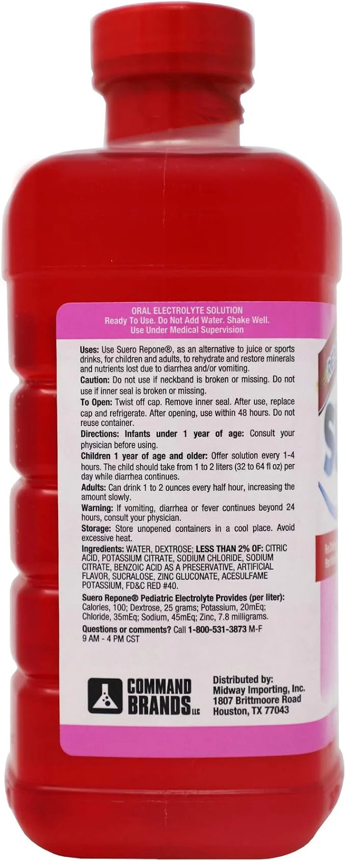 SUERO Electrolyte Solution with Zinc, Rehydrates, Restores Minerals and Nutrients, Strawberry Flavor, 33.8 Fl Oz (Pack of ...