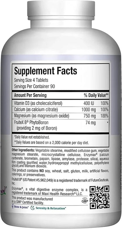 Maxi Health Calcium Magnesium Supplement D3 and (360 Tablets)