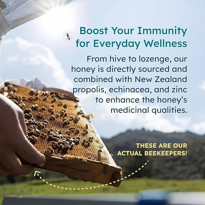Manuka Honey Lozenges, Strawberry Elderberry Lozenges, 15 Honey (2.1 oz)