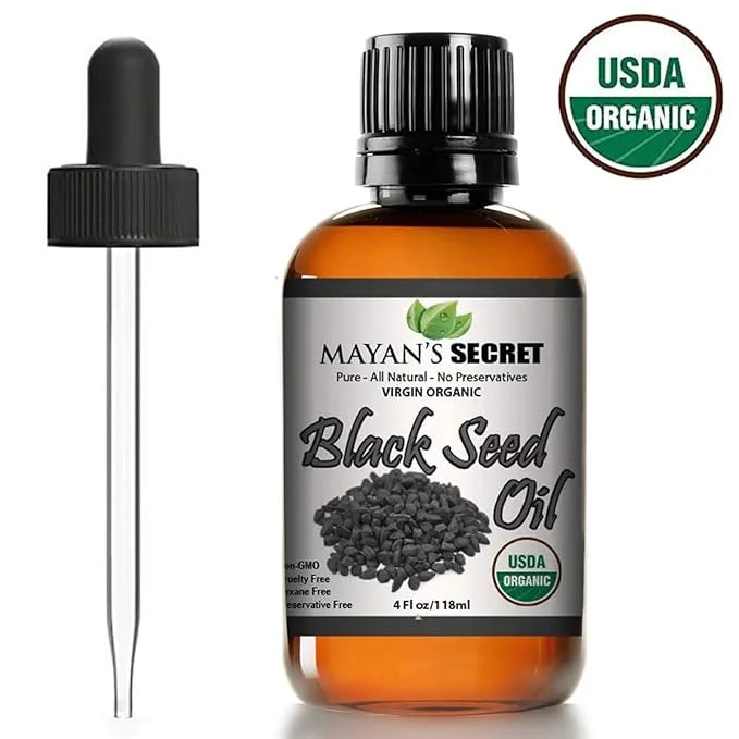 Mayan's Secret - 4oz Cold Pressed Black Cumin Seed Oil Organic USDA Certified -Nigella Sativa Cold Pressed, Virgin, Unrefi...