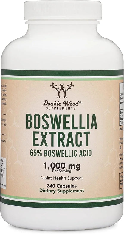 Boswellia Serrata - 240 Capsules (Max Strength 1,000mg of 65% Boswellic Acid Extract) Boswellia Extract Capsules (Joint Su...