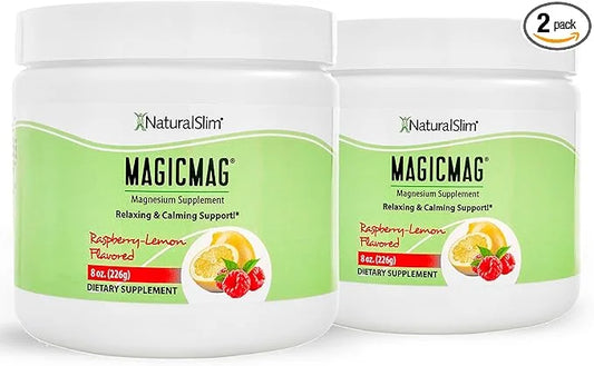 NaturalSlim Magicmag Pure Magnesium Citrate Powder Stress, Constipation, Muscle, Heart Health, and Sleep Support | Raspber...