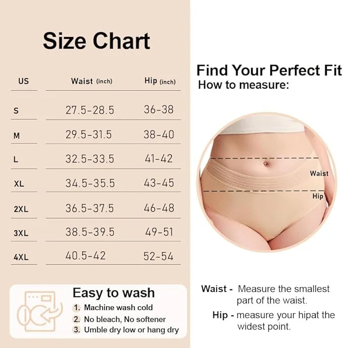 BATTEWA Incontinence Underwear for Women Hi-Waist (3Color,Large,3-Pack)