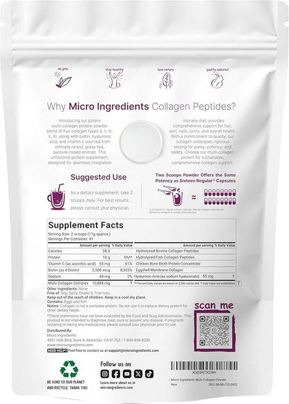 Multi Collagen Peptides Powder, 16 Oz