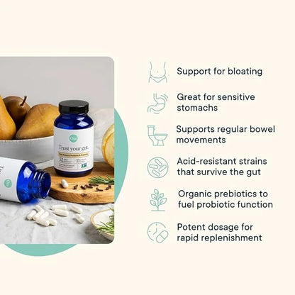 Ora Organic Probiotics with Prebiotics 52 Billion 11 Clinically 60 Capsules