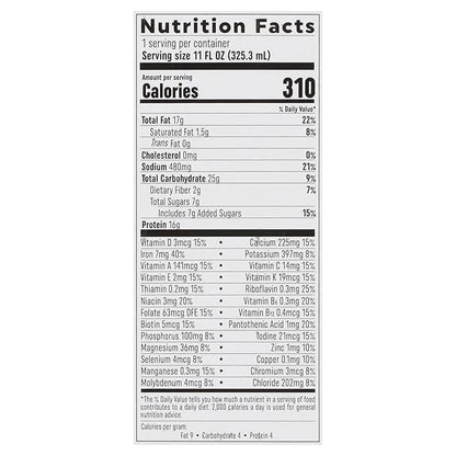 100% Plant-Based Meal Replacement Shake, Vegan, 16g Pea 26 Vitamins 11Fl Oz 12)