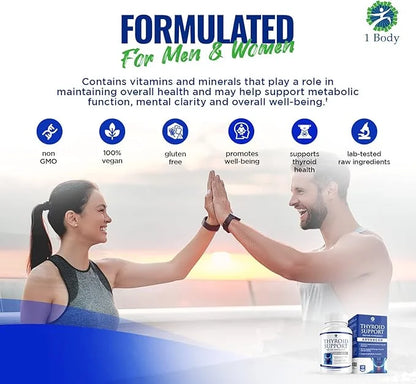 Thyroid Support Supplement for Women and Men 3 Pack 90 Days B12 Complex,