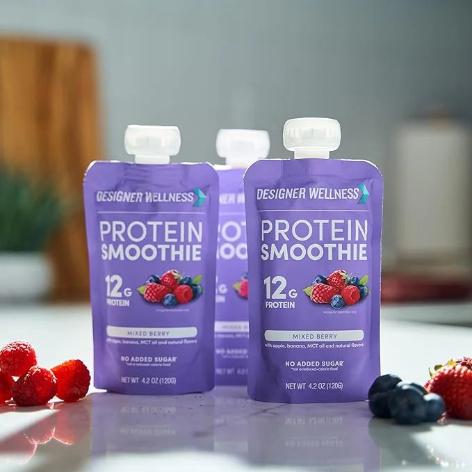 Designer Wellness Protein Smoothie, Real Fruit, 12g Protein, Low Carb, Zero Added Sugar, Gluten-Free, Non-GMO, No Artifici...
