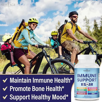 NEW AGE 8 in 1 Immune 50mg, Vitamin 5000 IU, B6, Elderberry (8 in 1 Capsules 3))