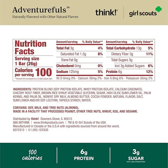 think! Minis Protein Snack Bar, Gluten Free, Girl Scouts Adventurefuls, 15 Count - Product Image
