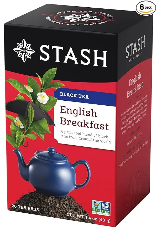 Stash Tea English Breakfast Black Tea - Caffeinated, Non-GMO Project Verified Premium Tea with No Artificial Ingredients, ...