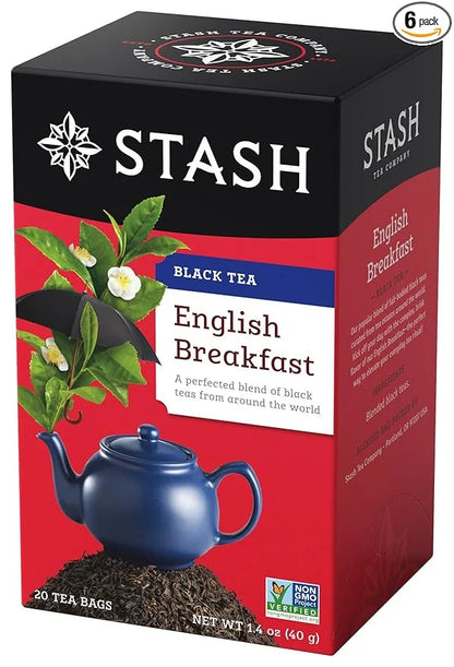 Stash Tea English Breakfast Black Tea - Caffeinated, Non-GMO Project Verified Premium Tea with No Artificial Ingredients, ...