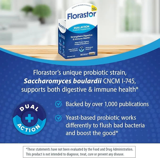 Florastor Probiotics for Digestive & Immune 30 Capsules,
