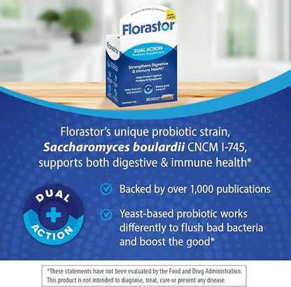 Florastor Probiotics for Digestive & Immune 30 Capsules,