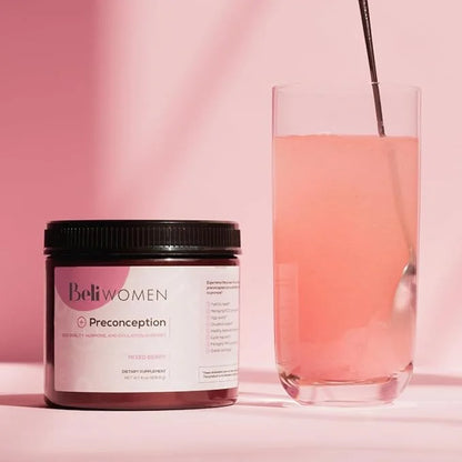 Beli Preconception Supplement for Fertility, Egg Quality, PCOS, Hormones, and Ovulation. Berry Flavored Drink Mix Powder -...