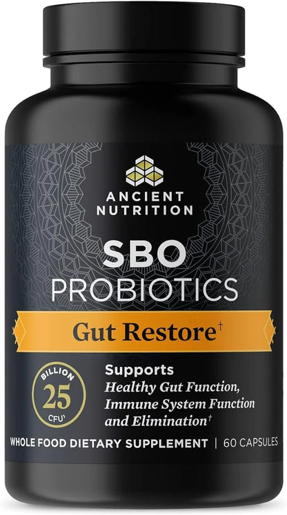 Probiotics by Ancient Nutrition, SBO Probiotics 60 Ct, 25 Billion