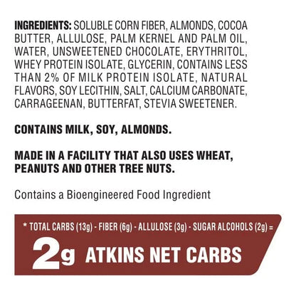 Atkins Caramel Almond Clusters, Gluten Free, High in Fiber, 1g Sugar, 2g Net Carb, Keto Friendly, 20 Count - Product Image