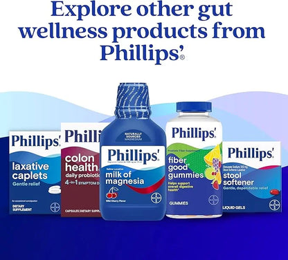Phillips' Laxative Caplets, With Naturally Sourced Magnesium Supplement for Gentle Relief of Occasional Constipation, Cram...