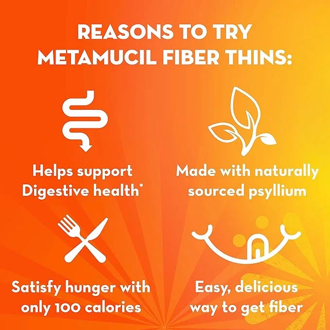 Metamucil, Fiber Thins, Daily Psyllium Husk 12 Servings