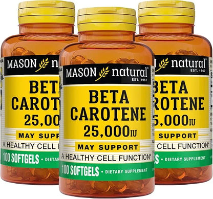 MASON NATURAL Vitamin A Beta Carotene 25,000 IU 100 Softgels 3)