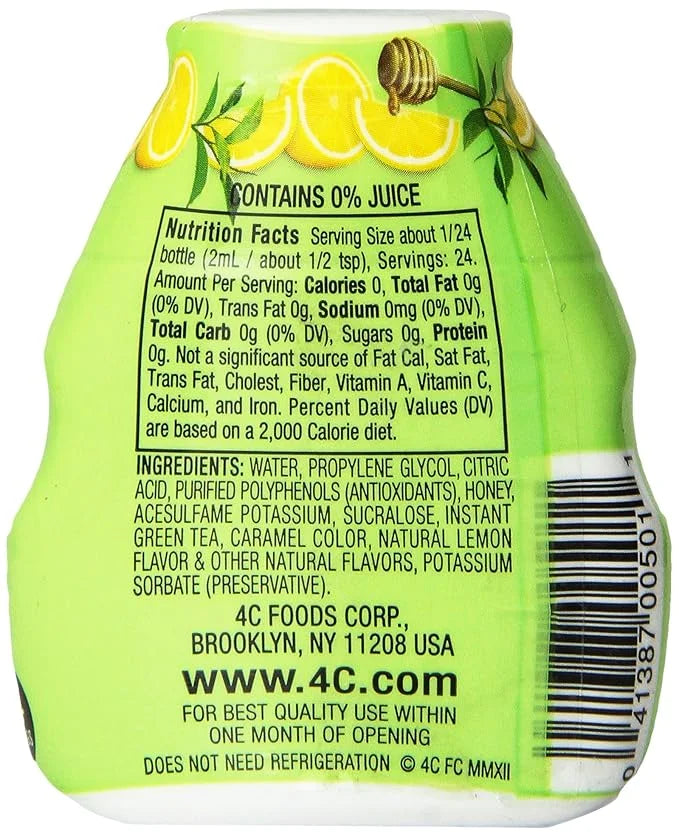 4C Sugar Free Liquid Water Enhancer, Premium Natural Flavors, 0 Calorie Drops (Green Tea, 1 Pack) - Product Image