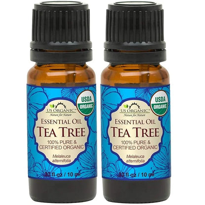 US Organic 100% Pure Tea Tree Essential Oil, Steam Distilled, USDA Certified Organic, for Hair, Skin, Scalp, Foot, Toenail...