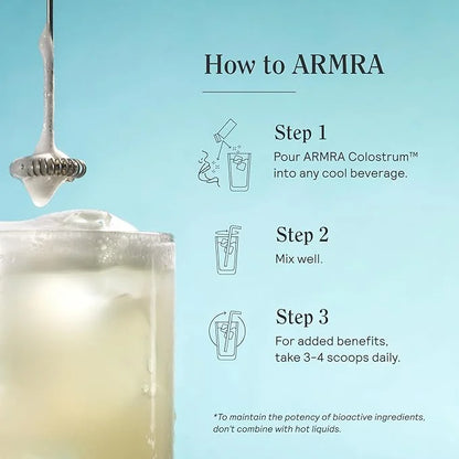 ARMRA Colostrum™ Premium Powder, Grass Fed, Gut Health Bloating Immunity Skin & Hair, Contains 400+ Bioactive Nutrients, P...
