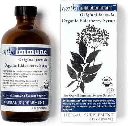 Organic Elderberry Syrup- Anthoimmune -Immune Support 8 floz (48 Servings)