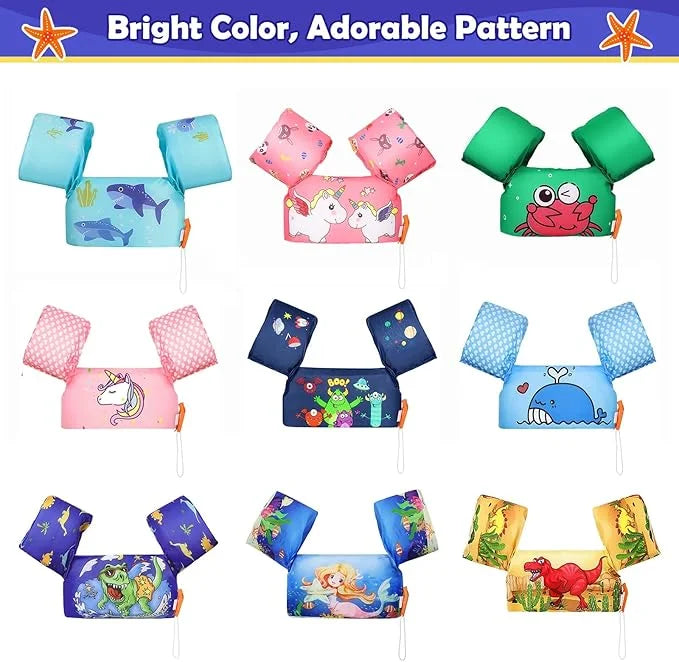 Moko Toddler Swim Vest for Kids, 20-50 lbs/22-66 lbs Clearance Swim Arm Band Cartoon Swimming Wings Pool Float Vests Sleev...