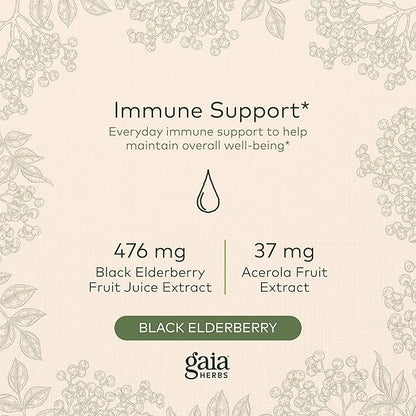 Gaia Herbs Black Elderberry(Sambucus Nigra) Syrup-Immune Formula-3 Fl (18-Day Supply)