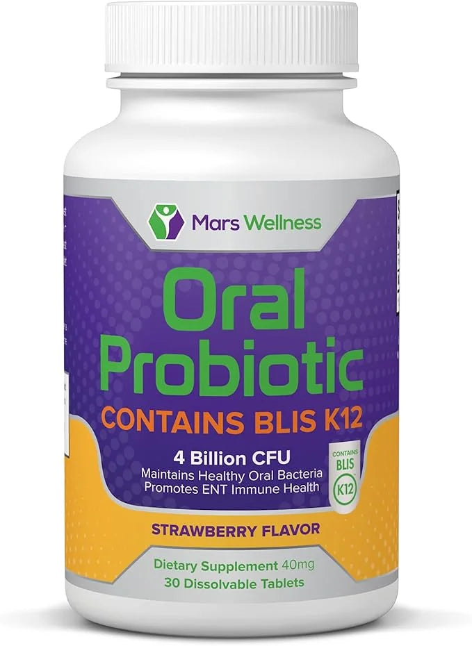 Oral Probiotic Supplement with BLIS K12 4 Billion CFU - Doctor Formulated 30 Day Supply Bottle for Bad Breath, Strep, Cavi...