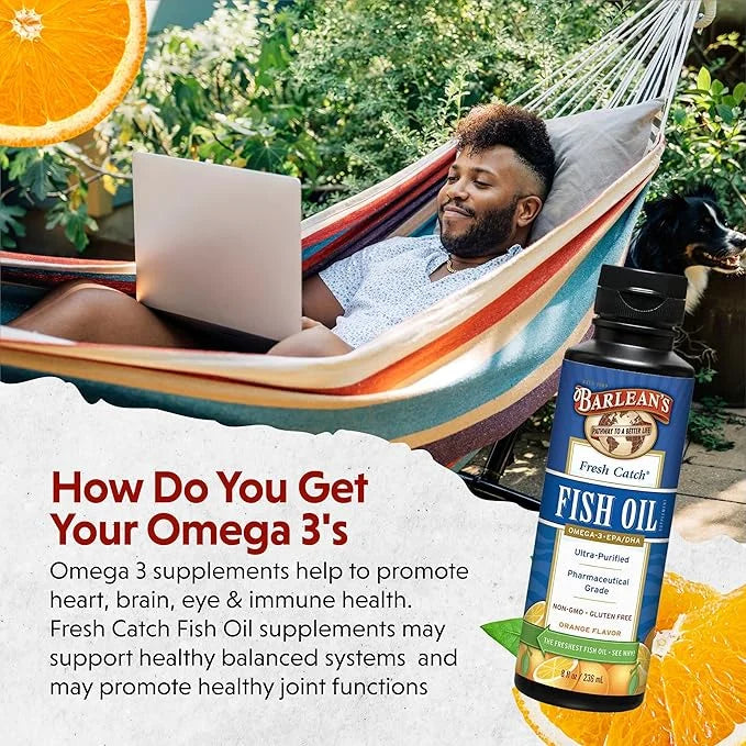 Barlean's Omega 3 Fish Oil Supplement, 8 oz