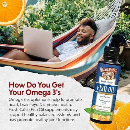 Barlean's Omega 3 Fish Oil Supplement, 8 oz