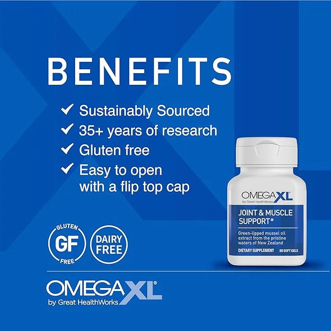 OmegaXL Joint Support Supplement 60 Softgels D3 High 5000 IU 125mcg Immune (30 Softgels) 2 Pack