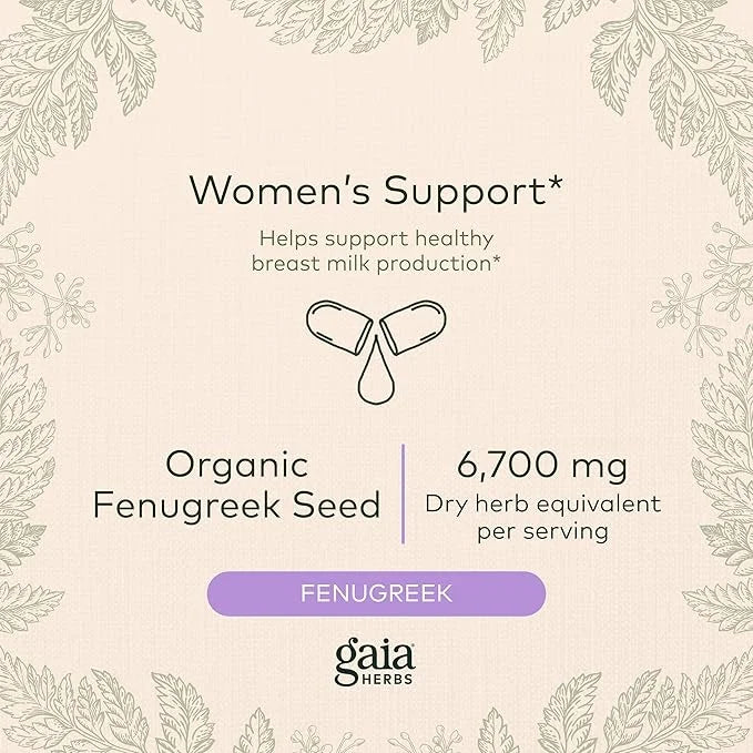 Gaia Herbs Fenugreek Seed 60 Vegan 15-Day Supply)