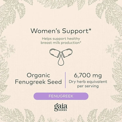 Gaia Herbs Fenugreek Seed 60 Vegan 15-Day Supply)